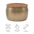 thumbnail image 4 of Linon Reid Grande Table Tambour en Bois et Métal avec Rangement en Laiton, 4 of 18