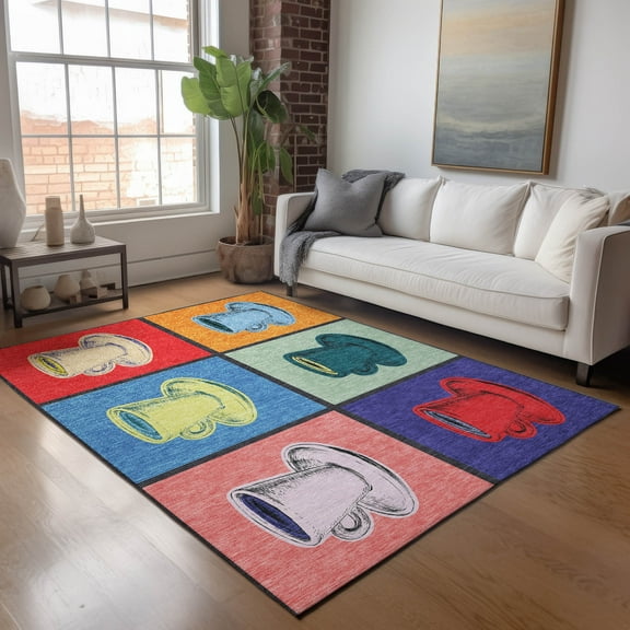 Addison Rugs Mayfield Washable Kitchen Coffee Mugs Kaleidoscope Rectangle Rug, 10' x 14'