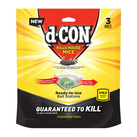 d-CON Disposable Corner Fit Mouse Poison Bait Station, 3 Bait (Best Mouse Bait Ever)