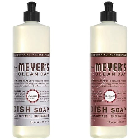 Liquid Dish Soap, Cruelty Free Formula, 1 Pack Lavender, 1 Pack Rosemary, 16 OZ each
