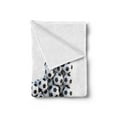 thumbnail image 2 of Letter H Soft Flannel Fleece Blanket, Soccer Balls Arrangement Game Day Theme Abstract Composition with Uppercase H, Cozy Plush for Indoor and Outdoor Use, 50" x 70", Black and White, by Ambesonne, 2 of 5