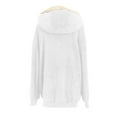 thumbnail image 5 of Ikevan Women Plus Size Winter Warm Loose Plush Zip Hooded Jacket Coat White 8(L), 5 of 6
