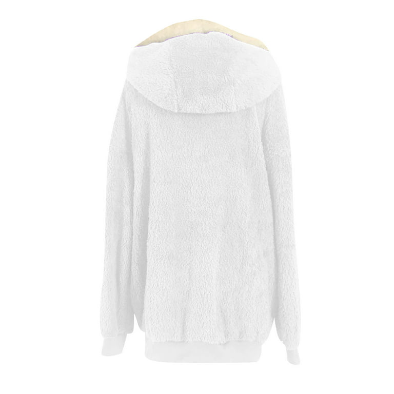 Black and Friday Deals 50% Off Clear!Tuscom Winter Long Coats for Women  Plus Size Winter Warm Loose Plush Zip Hooded Jacket Coat Gifts Christmas  Gift