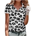 thumbnail image 2 of Aimik Women's Printed Half Zip Collar Golf Top Summer Patterned Short Sleeve Sport Tee Lightweight Comfort Blouse, 2 of 5