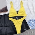 thumbnail image 5 of BONIXOOM Two Piece Swimsuit For Women Tankini None Solid Bikinis Bikini Summer Swimwears on Clearance Yellow Size 6, 5 of 6