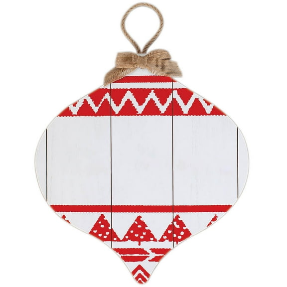 Ornament Wall Hanging, Red - Measures 13 1/4 x 14"