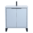 thumbnail image 2 of Fine Fixtures Opulence Collection 30 in. W x 18 in. D x 33 in. H Bathroom Vanity in Pastel Blue with White Ceramic Sink - Black hardware, 2 of 8