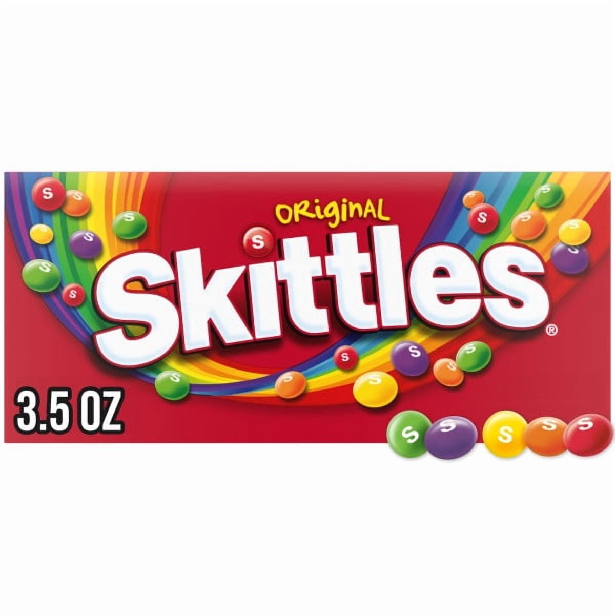 (3 pack) Skittles Original Fruity Chewy Candy Theater Box, 3.5 oz