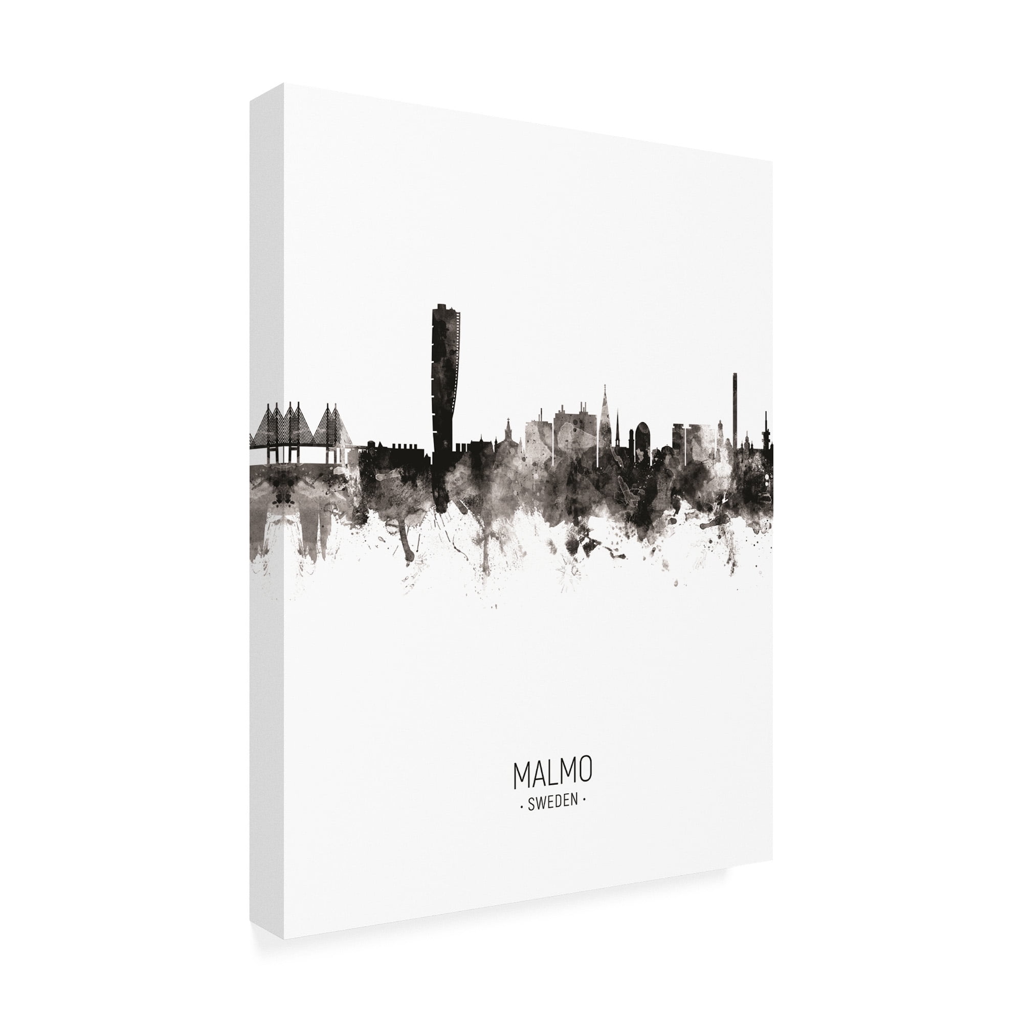 Trademark Fine Art 'Malmo Sweden Skyline Portrait II' Canvas Art by Michael Tompsett