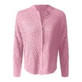 thumbnail image 4 of Veste Décontractée Grande Taille pour Femmes, Tricotée Ajourée avec Fermeture Éclair, Cardigan Ouvert à la Mode pour Automne Hiver, 4 of 5