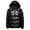 Black, variant on Men Bright Face Large Size Hoodie With Wool Padded Coat