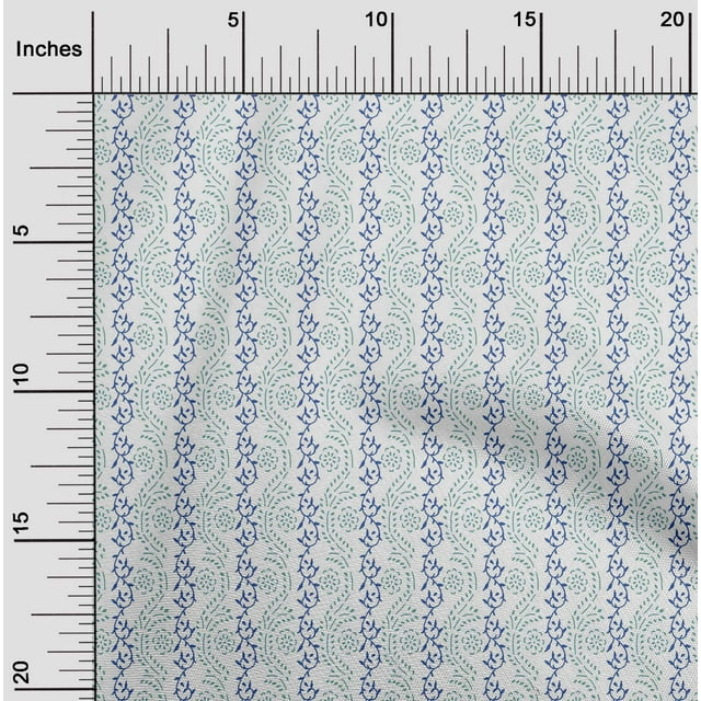 oneOone Polyester Lycra Fabric Leaves & Floral Block Printed Craft Fabric BTY 56 Inch Wide