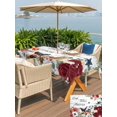 thumbnail image 5 of Outdoor Tablecloth with Umbrella Hole for Patio/Picnic/Party/Camping, 4th of July Waterproof Table Cloth Rectangle Table Cover Washable, Independence Day American Star Floral Wood (52"x 70"), 5 of 9