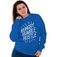 thumbnail image 4 of Hungry Humble Hustle Inspirational Unisex Plus Size Sweatshirt Brisco Brands 4X, 4 of 6
