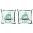 thumbnail image 1 of Saying Throw Pillow Cushion Cover Pack of 2, Small House in the Countryside Rustic Theme Fern Leaves Grunge Doodle Frame, Zippered Double-Side Digital Print, 4 Sizes, Multicolor, by Ambesonne, 1 of 2