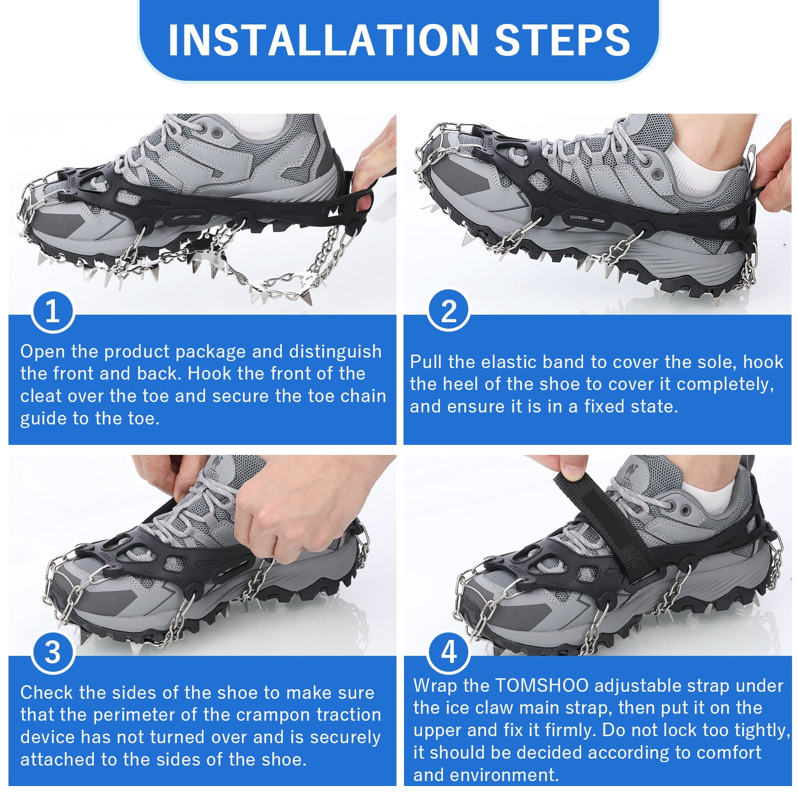 Crampon Antidérapent, Universelles Crampons Pointes Antidérapent, Glace