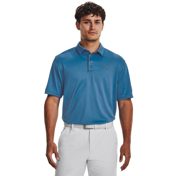 Polo de golf Under Armour Tech para hombre, talla X-Small, azul/gris
