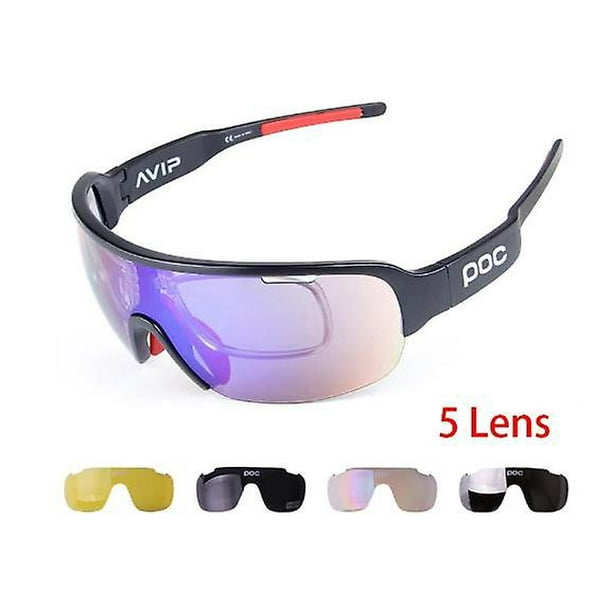 Subolong Poc 5 Lens Polarized Cycling Sunglasses Glasses Men Women Bike Eyewear Bicycle Goggles Uv400
