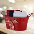 thumbnail image 2 of Chidian 1Pc Oval Shaped Iron Bucket Decorative Flower Bucket Storage Bucket Adornment, 2 of 8