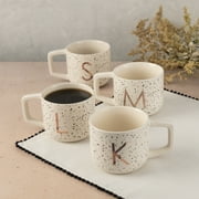 Thyme & Table 13.5 fl oz Monogram C White Speckled Stoneware Mug