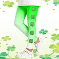 thumbnail image 2 of Bainana Girls St Patricks Day Printed Leggings Elastic Waist Tiper Leg Casual Yoga Pants Comfortable Stretch Little Girls Athletic Playwear Bottoms Green2 Size 8-10 Years, 2 of 6