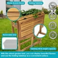 thumbnail image 4 of Sunnydaze 24.25" x 25" x 30.5" Natural Acacia Wood Rectangular Raised Garden Bed with Shelf, 4 of 9