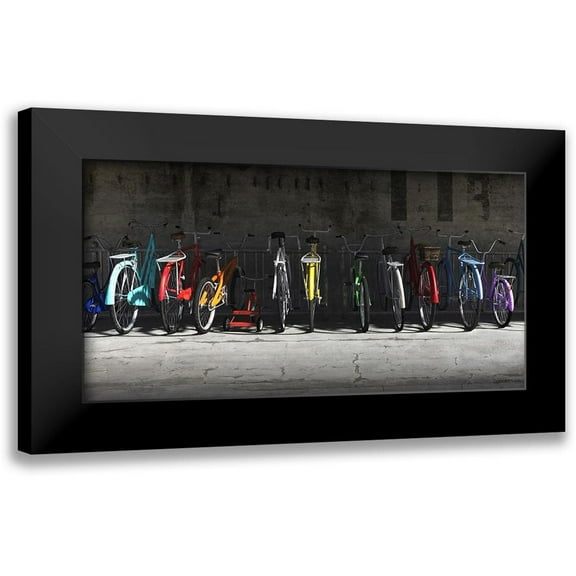 Decker, Cynthia 14x9 Black Modern Framed Museum Art Print Titled - Bike Rack