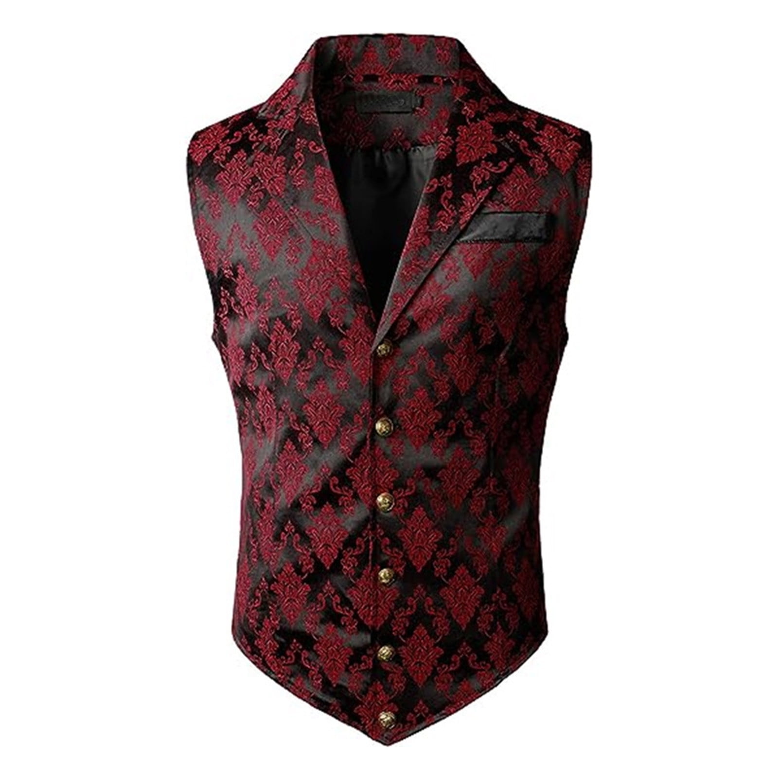 nsendm Mens Coat Adult Male Coat New Coats Mens Court Style Fashion Single Breasted Suit Vest Sleeveless Tops Clothes for Men Jacket Red L