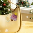 thumbnail image 4 of Llavero del árbol de Navidad | Decoración navideña tejida a mano de algodón colorido | Adorno festivo 3D con anillo y cadena metálica | Accesorio ligero de regalo 12x8x3 cm, 4 of 6