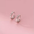 thumbnail image 4 of EOEMY Genuine 925 Sterling Silver Solid Bow Deco Hoop Huggie Earrings Ear Piercing-Rose Gold, 4 of 6