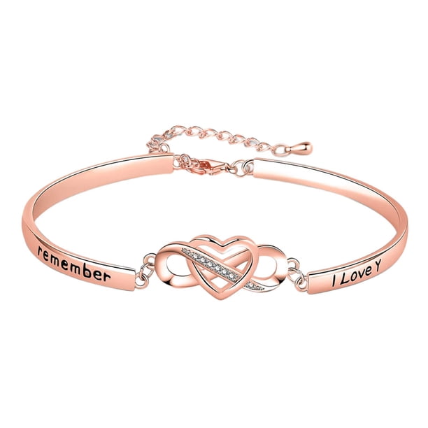 Pulseras para mujer, decoración, abalorios para regalos de cumpleaños, Acción de Gracias, compromiso oro rosa
