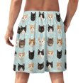 thumbnail image 2 of NICKSUN Shorts de Pyjama Amusants pour Hommes, Bas de Pyjama Doux avec Poches, Visage de Chat Flocon de Neige, L, 2 of 6