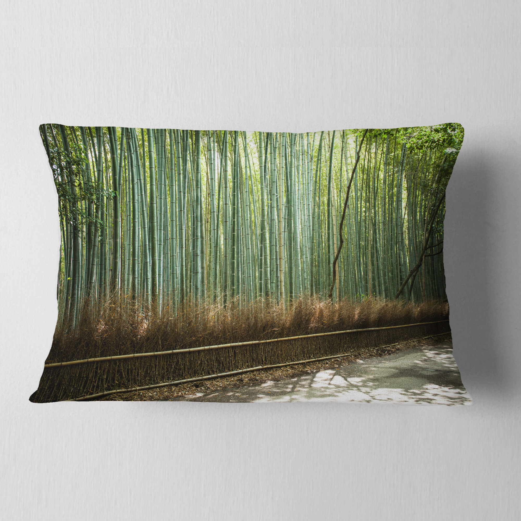 Designart 12" x 20" Green Polyester Throw Pillow