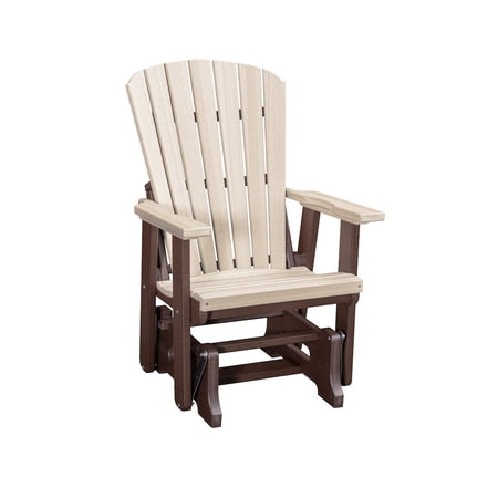 American Furniture Classics Fan Back Glider in Birchwood with Tudor Brown Base for Outdoor Use