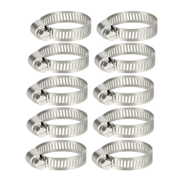 Uxcell 19-29mm Hose Clamp 304 Stainless Steel 10 Pack