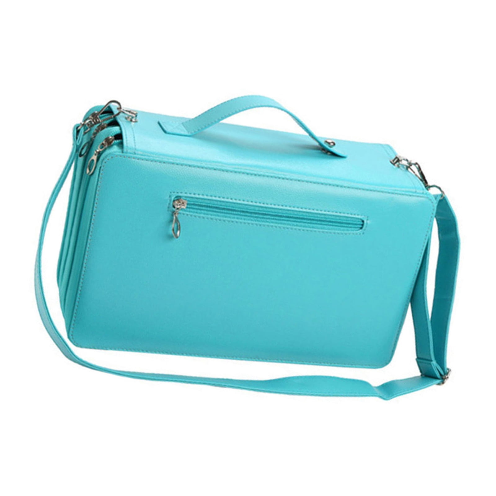 120 Slots Leather Marker Case with Shoulder Strap Large Capacity Multi-layer Markers Holder Carrying Bag for Paint Brush