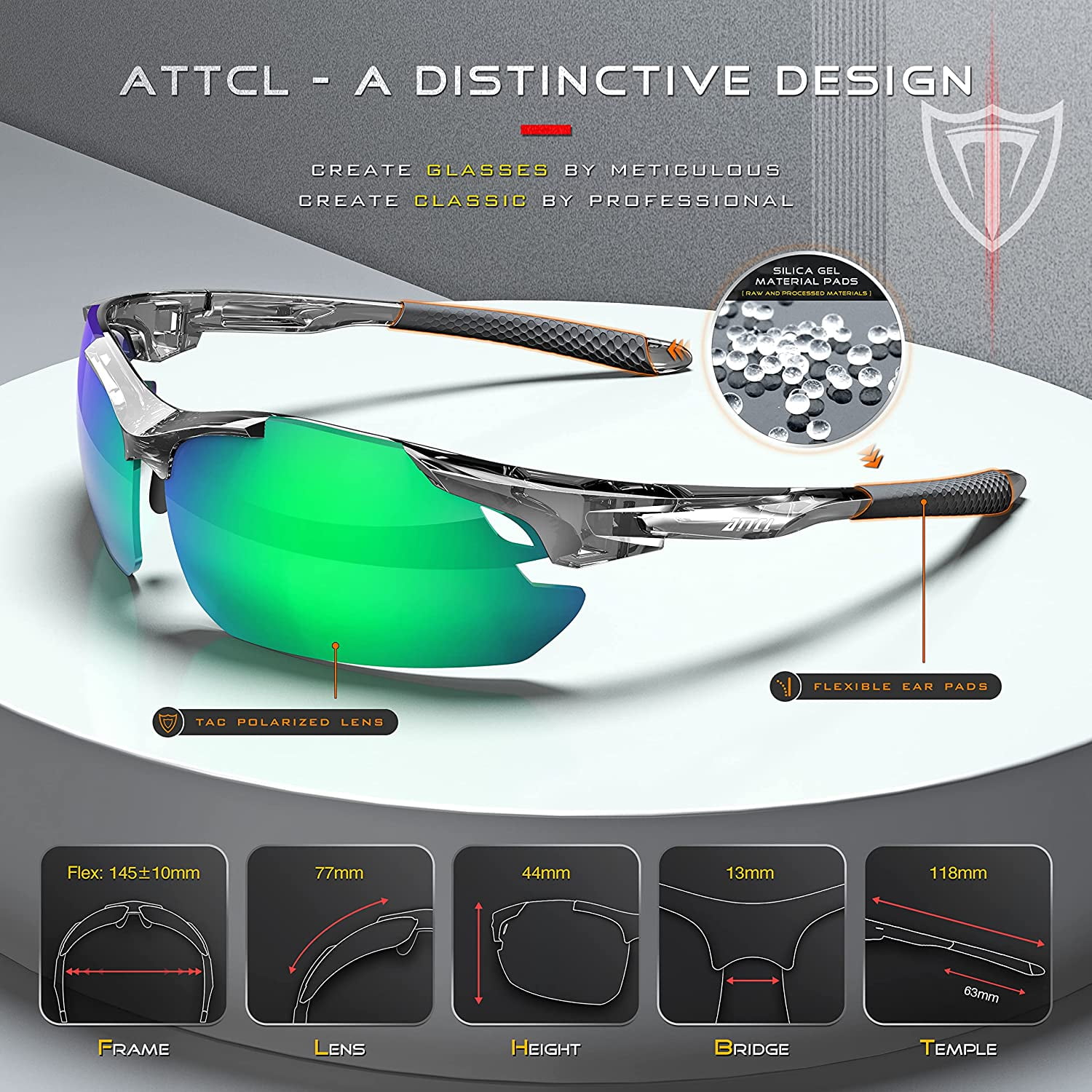 ATTCL Sunglasses for Men Sports Polarized Sunglasses for Cycling Driving  Fishing Uv Protection 
