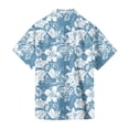 thumbnail image 5 of QHRMKOG Short Sleeve Shirts for Men Relaxed Fit Tropical Print Hawaiian Shirts Breathable Holiday Button Down Beach Shirts Summer Casual Top Blue 3XL, 5 of 6
