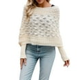 thumbnail image 2 of Shawl Sweaters for Women 2025 Long Batwing Sleeve Shrug Scarf Knitted Crochet Wrap Fall Winter Outfits, 2 of 6