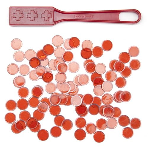 Orange Magnetic Wand with 100 Orange Chips NEW BINGO PAPER Cards 