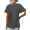 thumbnail image 4 of Pompotops Womens Summer Fasion Short Sleeve Round Neck Solid Color Casual T Shirt Tops, 4 of 9
