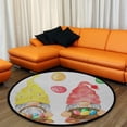 thumbnail image 4 of Coolnut Round Rugs for Living Room, Easter Gnomes Watercolor Illus Non-Slip Coral Velvet Long Runner Rugs, Washable Water Absorbent Mat Carpet for Bedroom Kitchen Kids Room, 4 of 6