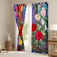 thumbnail image 3 of Erosebridal Spring Flower Floral Black Out Curtains, Retro Artwork Curtains Pack of 2 (42x63 Each), 3 of 6