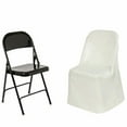 thumbnail image 4 of BalsaCircle 10 Ivory Solid Polyester Folding Chair Covers Slipcovers Linens, 4 of 7