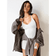 thumbnail image 5 of Vestido Mini de Canalé con Cuello en V y Tirantes Finos para Mujer (2025) L, 5 of 9
