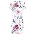 thumbnail image 4 of Birdeem Robe d'Été Décontractée à Manches Courtes Col en V Imprimée Florale pour Femmes, 4 of 5