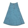 thumbnail image 5 of HXWCHs A Line Denim Midi Skirt for Women Retro Front Button Detail Flared Hem Casual Stylish Outfit Blue XXL, 5 of 5