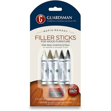 Wood Garden Furniture Stain Wood Repair Filler Sticks - 5 Colors Plus Sharpener - Repair and Restore Scratched Furniture - 500300, A no-mess, instantaneous way to maintain.., By Guardsman ()