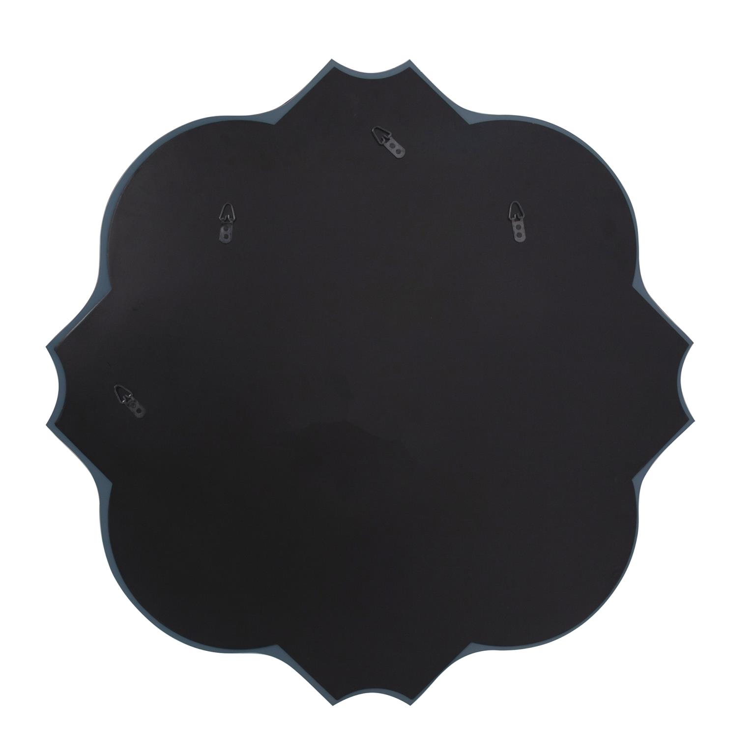 Tyler Dillon Frameless Beveled Mirror with Scalloped and Curved Edges - 36"D