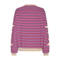 thumbnail image 6 of hotojiny Womens Spring Fashion Sweatshirts Oversized Long Sleeve Striped Pullover Tops Cute Casual Crewneck Shirts, 6 of 7